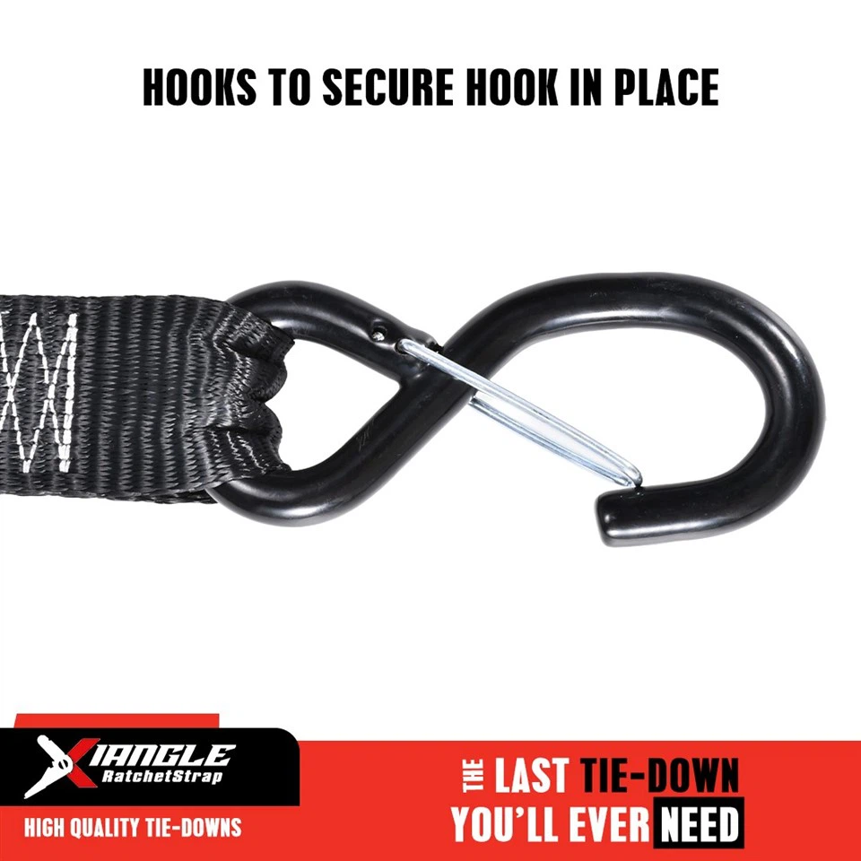 1.5 Inch Motorcycle Cam Buckle Tie Downs With S-Locking Hook, 1200lbs. BS factory