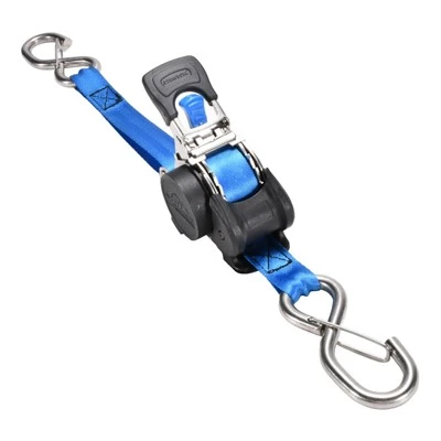 Cinghia a cricchetto retrattile in acciaio inossidabile 304L da 1 pollice x 10 piedi con gancio a S completamente piegato