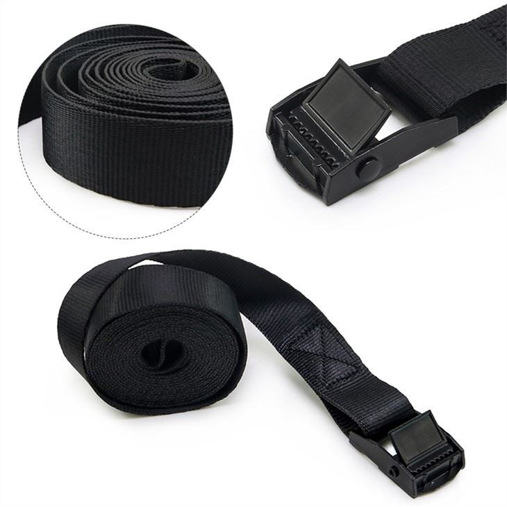 8 Pack 1 Inch Black E-Coating Cam Buckle Tie Down Strap 250Kg Breaking Strength