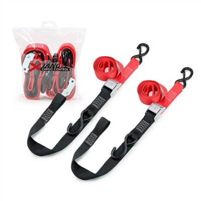 1.5 "X 6'Motorcycle Cam Buckle Heavy Duty Tie-down Strap S-Hook 2 Pack