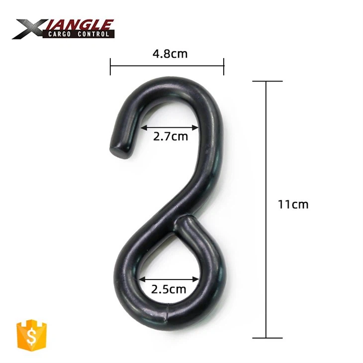 1 Inch 1500Kg Cargo Lashing PVC Coated Ratchet Belt Buckle S Hook