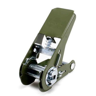 Fibbia a cricchetto verde verniciata da 25 mm per cinghia di ancoraggio